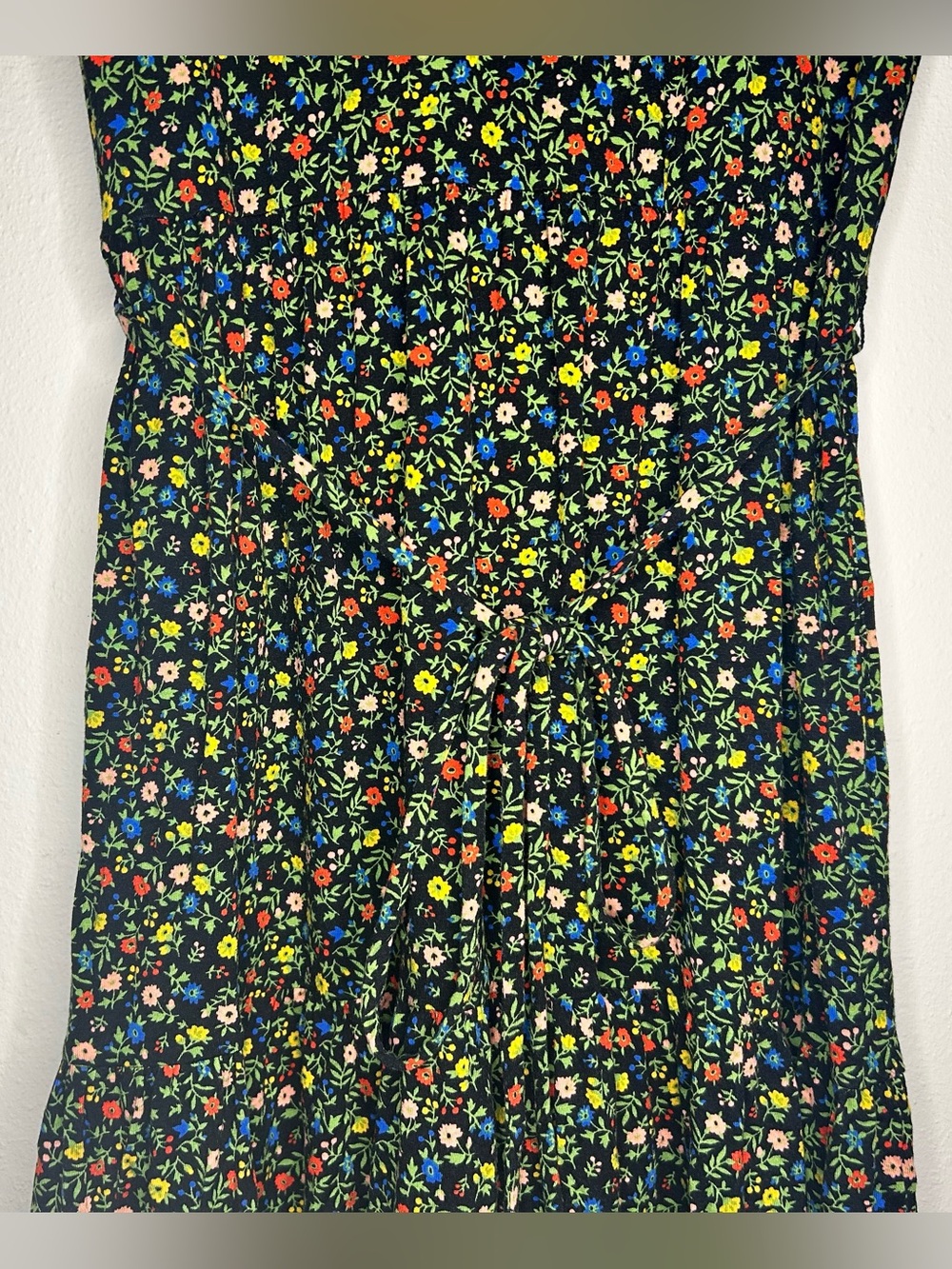 Boden Size 8 Black Mini Dress with Red, Yellow, Blue & Green Floral Print - Picture 4 of 12